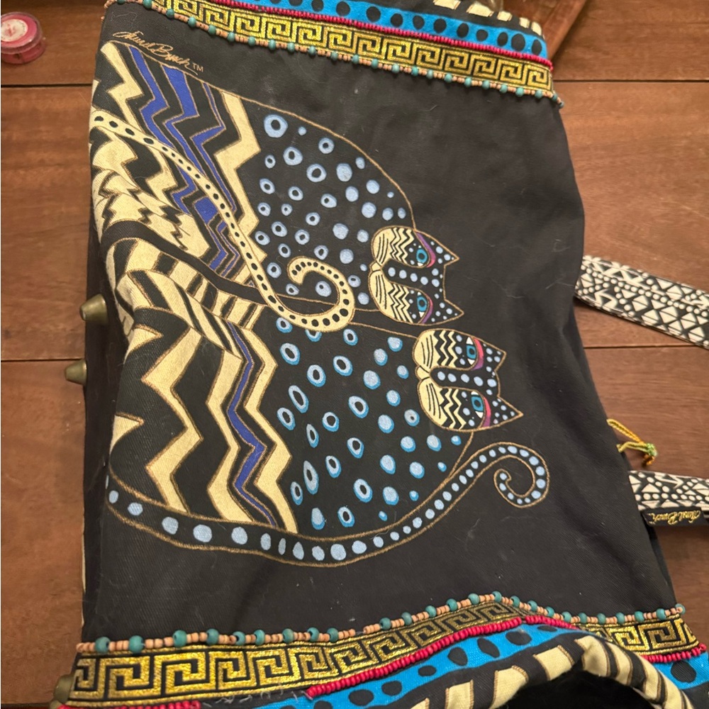 Laurel Burch Vibrant Cat Design Tote - Picture 6 of 10